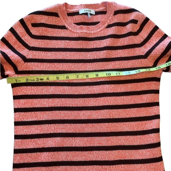 Ganni Striped Knit Sweater Pink & Black | Size XS - Picture 8 of 11